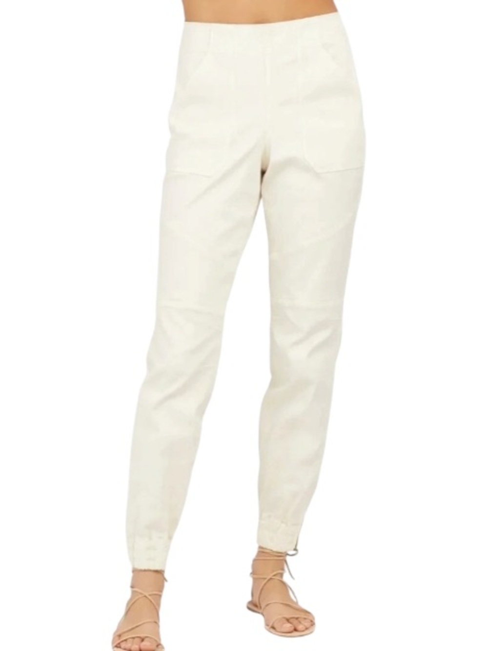 Spanx stretch twill cargo pants ivory size XL
